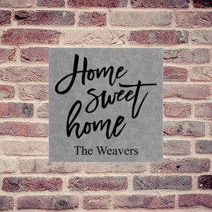 Personalized Wall Art  - Home Sweet Home Engraved Wall Art - Home Decor - Housewarming Gift - Custom Wall Decor 10x10 or 14x14