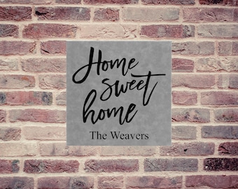 Personalized Wall Art  - Home Sweet Home Engraved Wall Art - Home Decor - Housewarming Gift - Custom Wall Decor 10x10 or 14x14