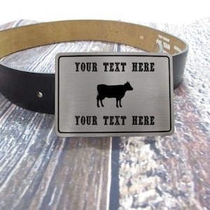 Personalized Cattle Belt Buckle | Custom Belt Buckles |  Engraved Belt Buckle Gift | Animal Belt Buckle | Gift For Her | Gift For Him