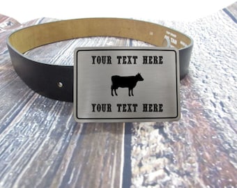 Personalized Cattle Belt Buckle | Custom Belt Buckles |  Engraved Belt Buckle Gift | Animal Belt Buckle | Gift For Her | Gift For Him