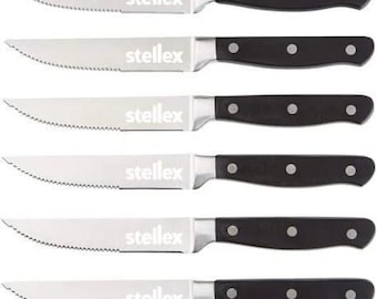 8 Piece Personalized Steak Knife Set, Laser Engraved Steak Knives, Housewarming Gift, Wedding Gift, Custom Knife Set