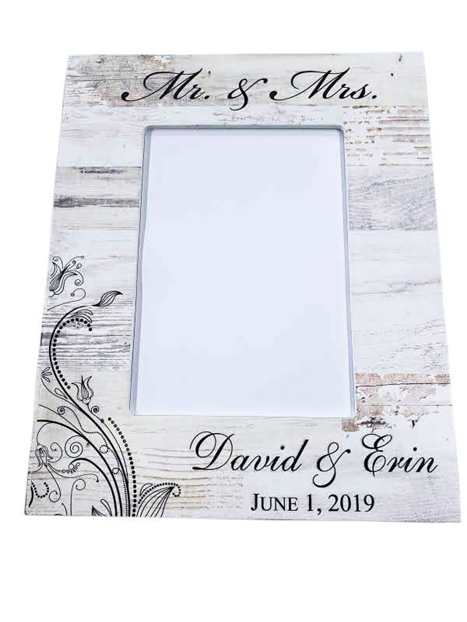 Personalized Wedding Photo Frame Engraved Wood Wedding Etsy