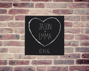 Personalized Wall Art  - Names in Heart Engraved Wall Art - Home Decor - Housewarming Gift - Custom Wall Decor 10x10 or 14x14