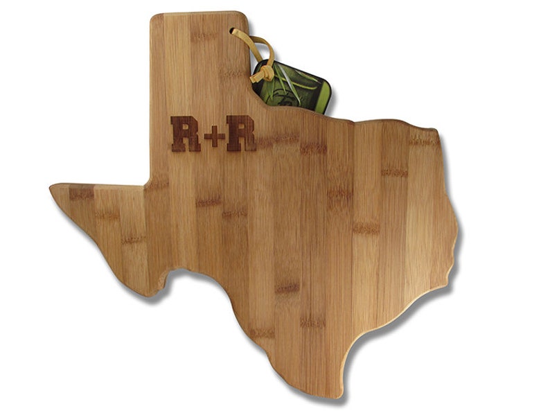 Personalized Texas Cutting Board Texas Shaped Bamboo Cutting Etsy