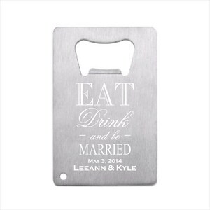 50 de abridor de botellas de tarjeta de crédito de acero inoxidable personalizado, favor de boda de abridor de botellas grabado, regalo de padrino de boda, favor de fiesta personalizado