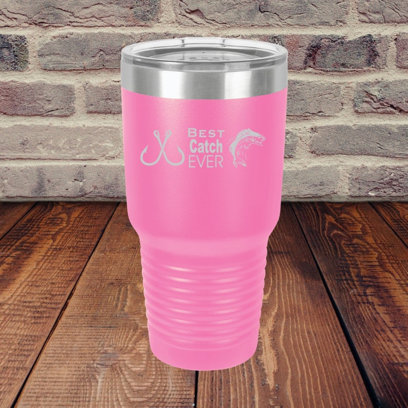 Best Catch Ever 30 or 20oz Stainless Insulated Tumbler Wedding Gift, Couples Gift, Outdoorsman Gift Personalized Tumbler image 4