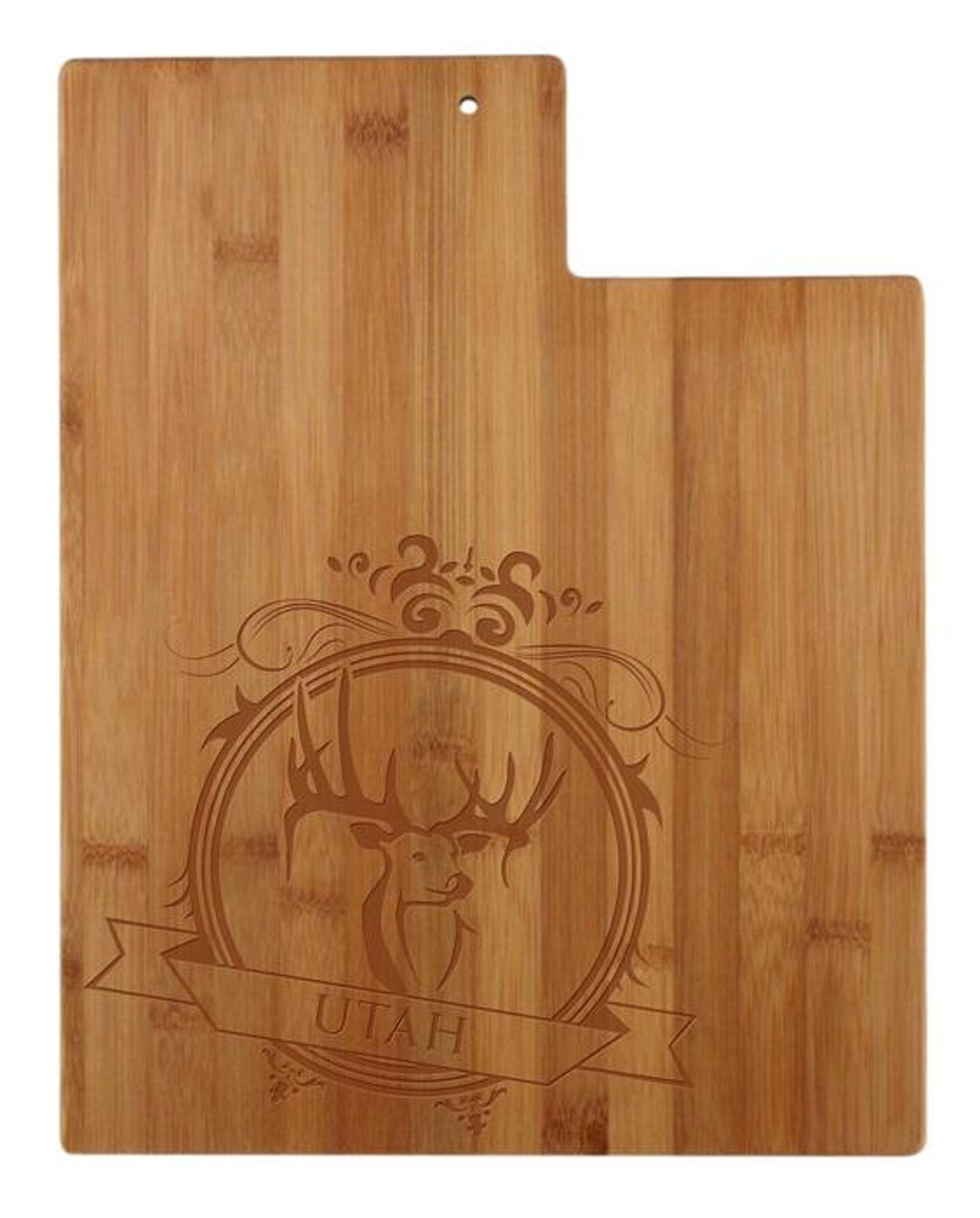 Personalized Utah Cutting Board Utah Shaped Bamboo Cutting Board Custom Engraved Wedding Gift