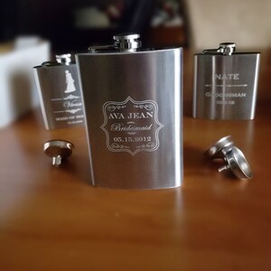Personalized Stainless Flask, Gifts for him, groomsman flask, wedding flask, bridesmaid gift