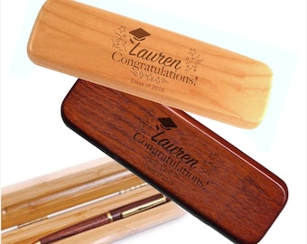 Personalized Graduation Wood Pen Set - Engraved wood pen presentation set, College Grad Pen Set, Engraved graduation gift