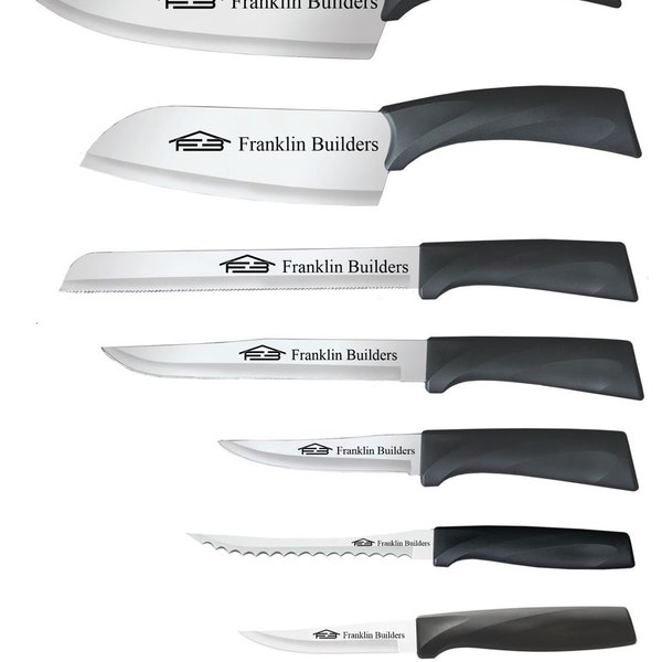 Engraved Anthem 8 Knife Gift Set - Personalized Wedding Gift - Father's Day - Groomsman Gift - Housewarming Gift - Closing Gift - Kitchen