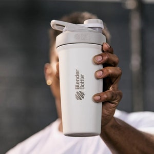 Custom Blender Bottle, Personalized Stainless Insulated Strada Protein Shaker 24oz, Shaker Bottle, Protein Bottle, Fitness