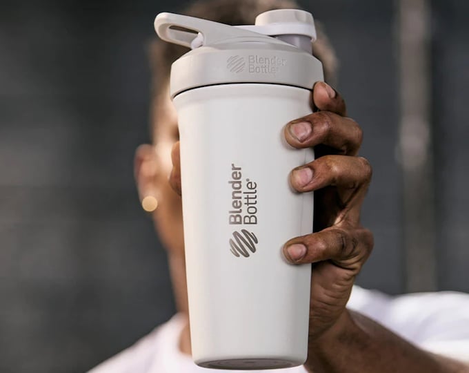 Custom Blender Bottle, Personalized Stainless Insulated Strada Protein Shaker 24oz, Shaker Bottle, Protein Bottle, Fitness