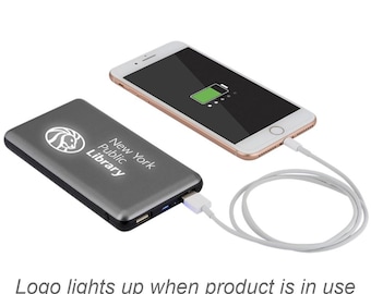 Engraved Glow Power Bank, UL Certified, 8000mAh | Personalized Power Bank | Custom Promotional Gift