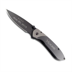 Buck Einhandmesser Nobleman – Titanbeschichtung, 440A Stahl, Edelstahl-Griff Mit Clip