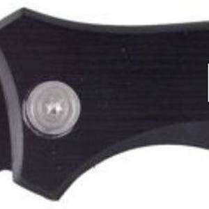 May include: Black pocket knife with a serrated blade and a mountain scene etched into the handle. The knife has a safety feature and a belt clip. The handle is engraved with the name "BILL".