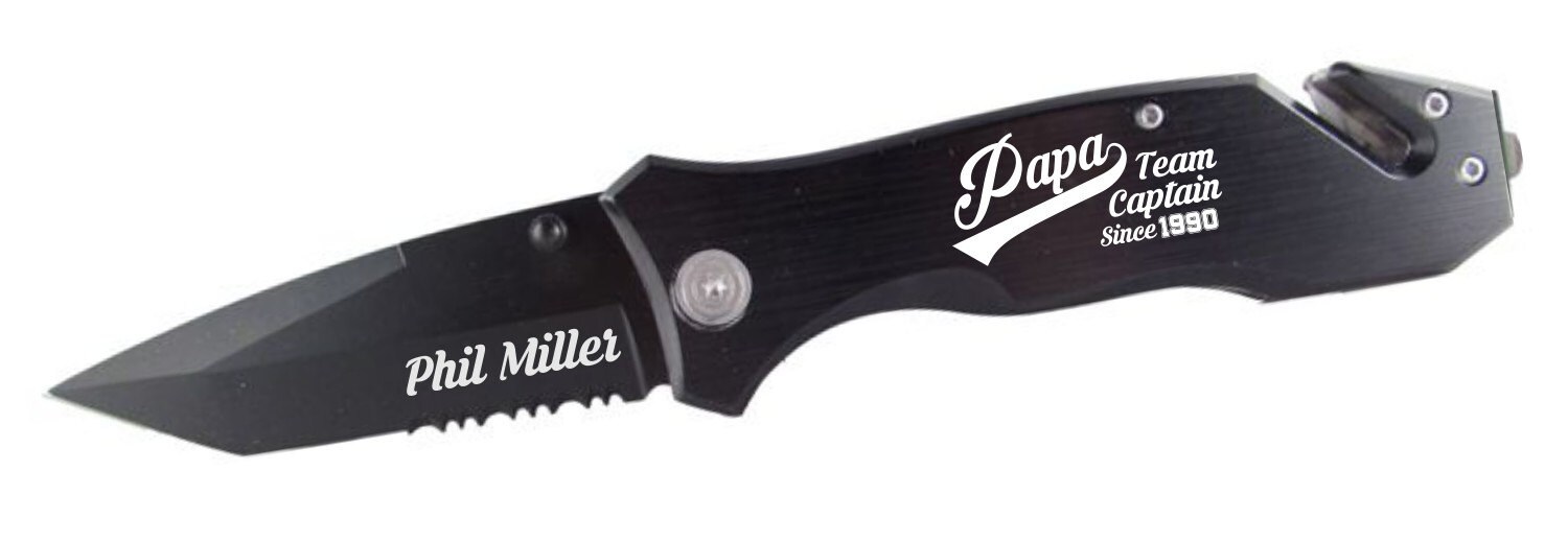 Father's Day Black Tactical Rescue Knife Tactical Etsy