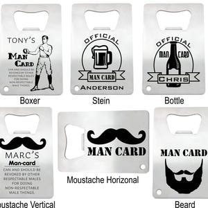 9 Abridor de botellas de tarjeta de crédito de tarjeta de hombre de acero inoxidable personalizado - abridor de botellas grabado regalo de padrino de boda personalizado favor de despedida de soltero