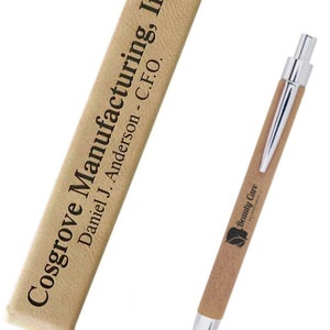 Personalized Leather Pen Set - Engraved leather presentation set, retirement gift, groomsman gift, personalized Father&#39;s Day gift