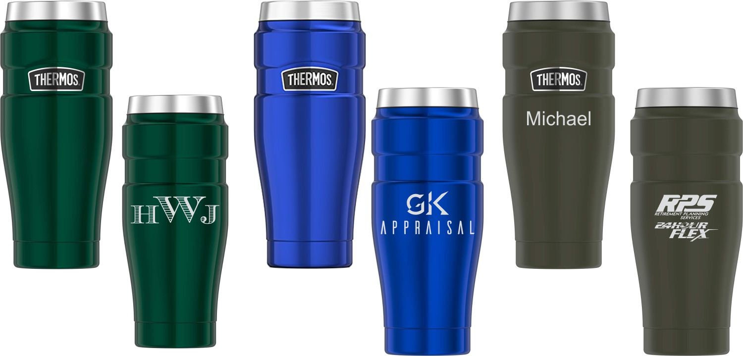 Engraved Thermos Stainless King 16oz Travel Tumbler Leak Proof