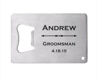 150 of Personalized Stainless Steel Credit Card Bottle Opener, engrave opener wedding favor, groomsman gift, personalized party favor