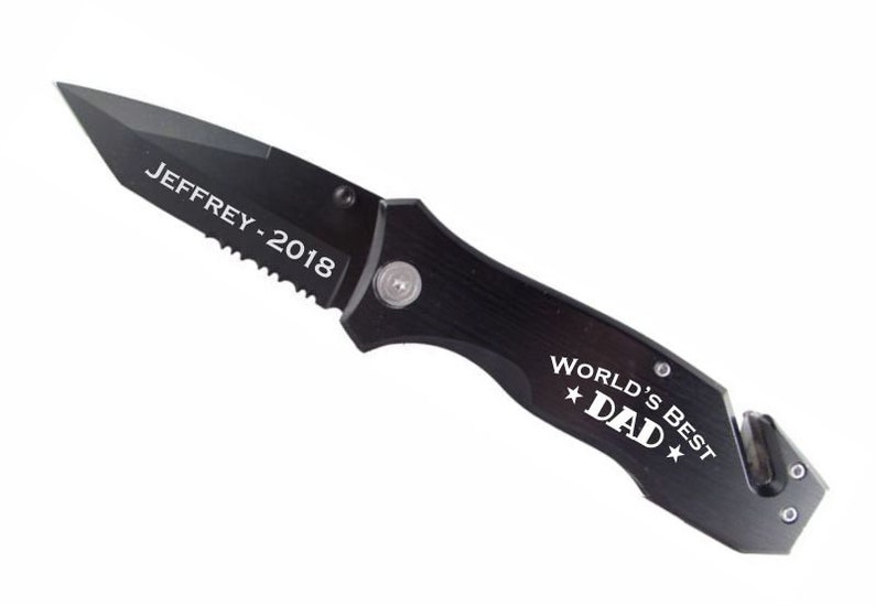 World's Best Dad Tactical Rescue Knife Useful First Dad Etsy