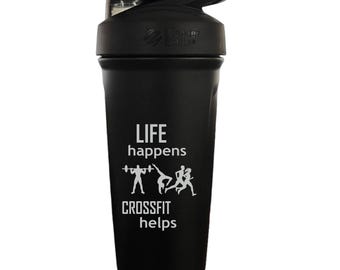 Custom Workout Blender Bottle, Personalized Stainless Insulated Strada Protein Shaker 24oz, Fitness Gift, Water Bottle, CrossFit