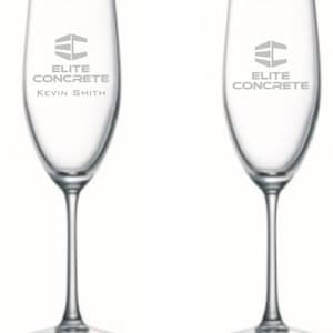 Engraved Champagne Glasses - Custom Champagne Glasses - Wedding Party Gift - His & Her Champagne Glasses - Personalized Champagne Glasses