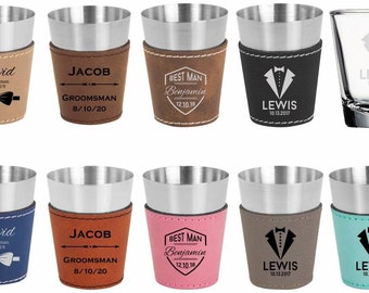 Set Of 12 Personalized Wedding Favor Shot Glasses, 2oz Glasses, Groomsman gift ideas, Wedding gift ideas, Custom Wedding Favor, Shot Glass