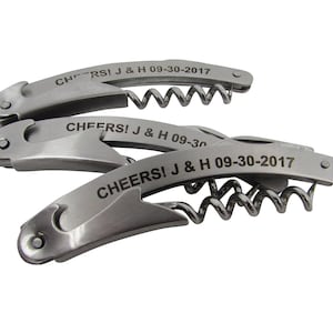 30 Custom Stainless Steel 3-Function Wine Key - Engraved Wedding Favors, Personalized Corkscrew, Kitchen & Dining, Bottle Opener, Metal