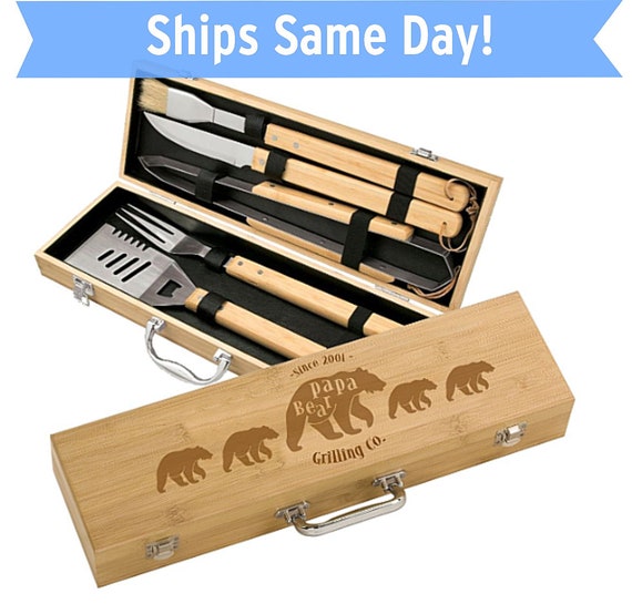 Family Chefs' Personalized Premium BBQ Utensils Grill Set - Teals