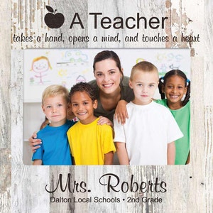 Personalized Teacher Photo Frame Engraved Gift for Teacher Teacher Gifts Teacher Appreciation Gift image 1