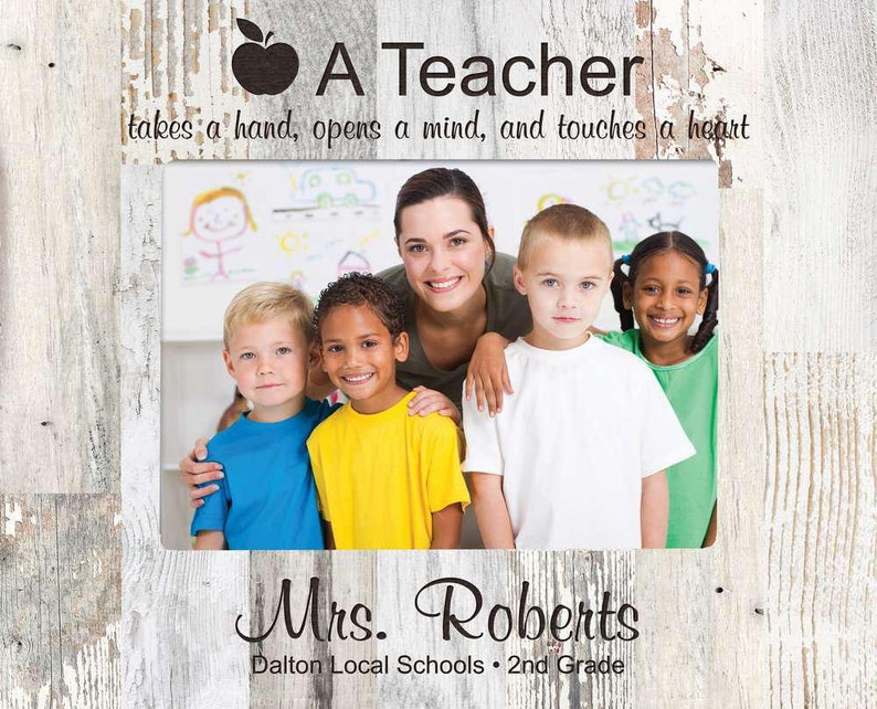 Personalized Teacher Photo Frame Engraved Gift for Teacher Teacher Gifts Teacher Appreciation Gift image 1