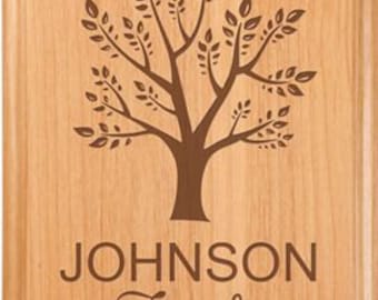 Engraved Family Tree Wall Plaque - Engraved Solid Alder Wood - Family Tree - Wall Decor - Wedding Gift - Housewarming