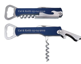 Removedor de corcho de vino de cuero personalizado, sacacorchos abridor de vino - regalo de vino - regalo de bienvenida personalizado