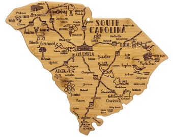 Personalized South Carolina Cutting Board -Landmarks South Carolina Bamboo Cutting Board Custom Engraved - Wedding Gift Housewarming Gift