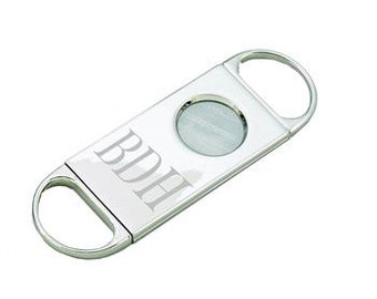 Personalized Chrome Cigar Cutter – Engraved Groomsmen Gift