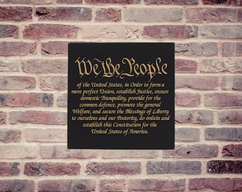 Personalized Wall Art  - We The People Engraved Wall Art - Home Decor - Housewarming Gift - Custom Wall Decor 10x10 or 14x14