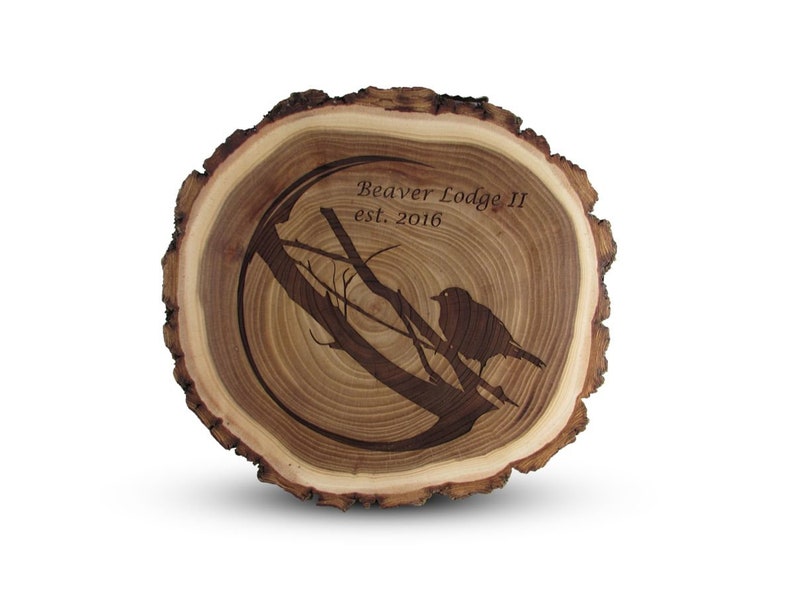 Personalized Rustic Log Plaque Cut From Real American Trees Etsy