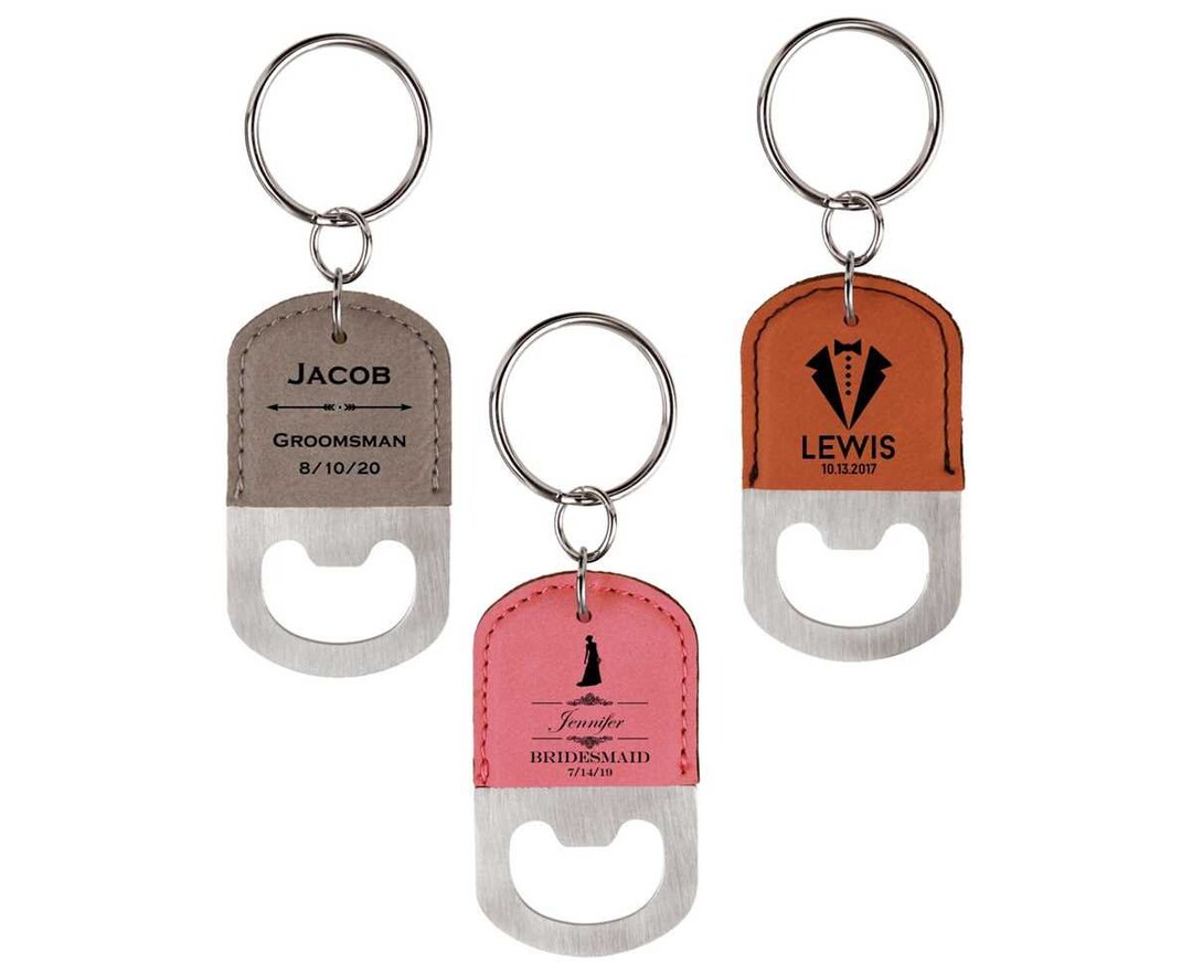 Personalized Bottle Opener Keychain, Wedding Favor Opener Keychain