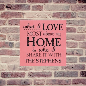 Personalized Wall Art  - What I Love Most Engraved Wall Art - Home Decor - Housewarming Gift - Custom Wall Decor 10x10 or 14x14