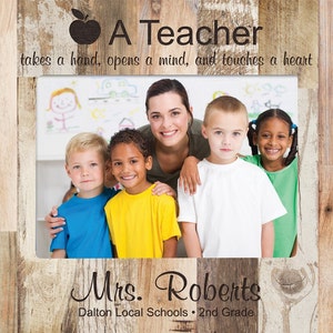 Personalized Teacher Photo Frame Engraved Gift for Teacher Teacher Gifts Teacher Appreciation Gift image 2