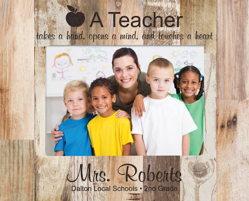 Personalized Teacher Photo Frame Engraved Gift for Teacher Teacher Gifts Teacher Appreciation Gift image 2