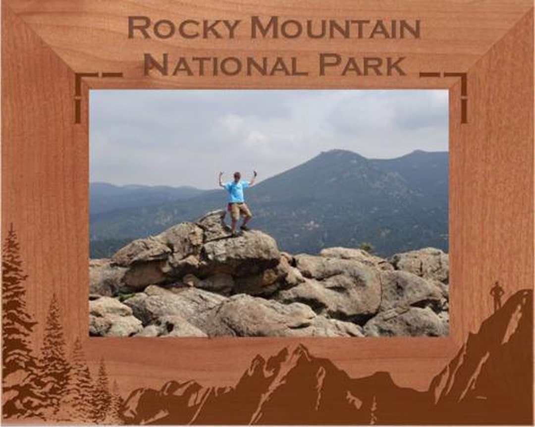 Personalized Mountains Photo Frame Engraved Wood Picture Frame