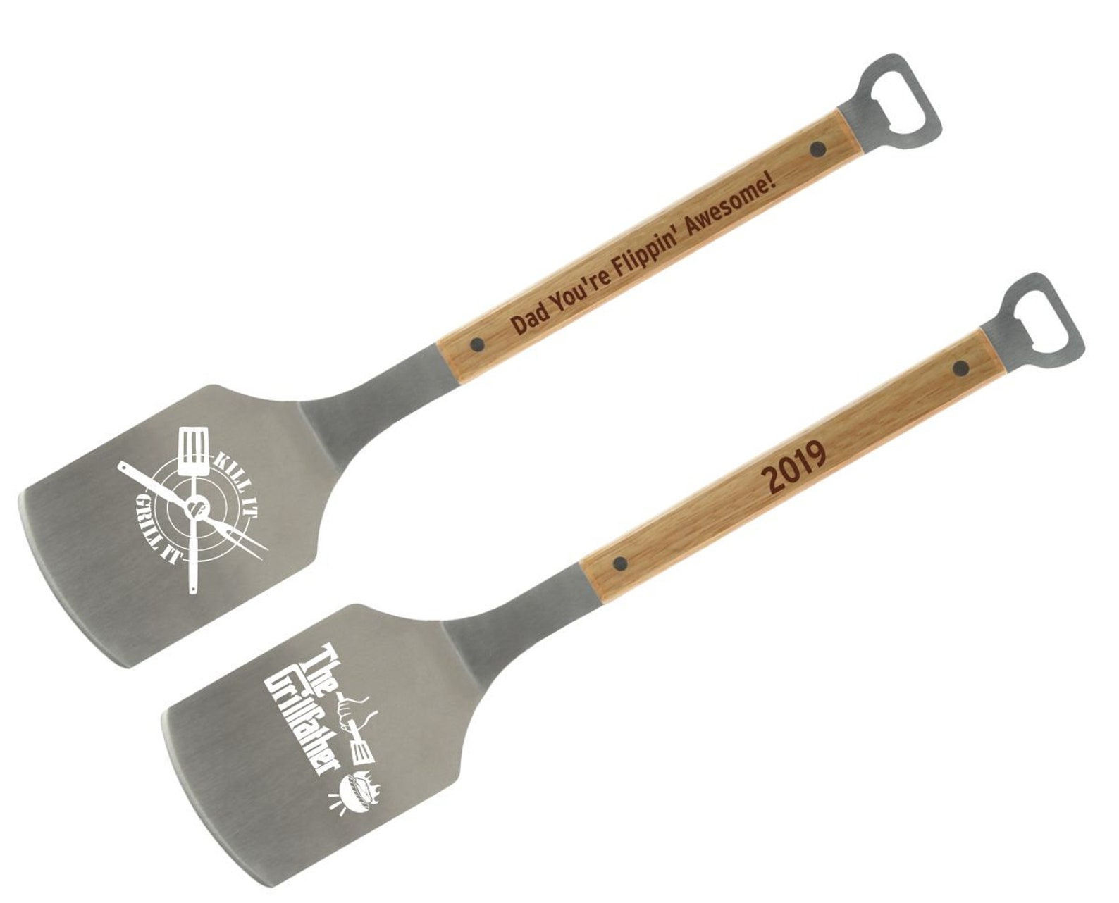 Custom Stainless Steel Spatula with Bottle Opener and Wood Etsy