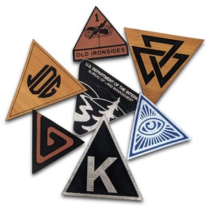 Custom Cut Triangle Patch - Personalized Backpack Patch - Custom Shape Patches - Heat Transfer or Sew On Patch - Iron On Patches