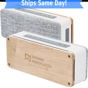 Wooden Bluetooth Speaker with Mic for Phone Calls - Wood Speaker Tech Gifts for Men - Portable Wireless Wooden Bluetooth Wireless Speaker