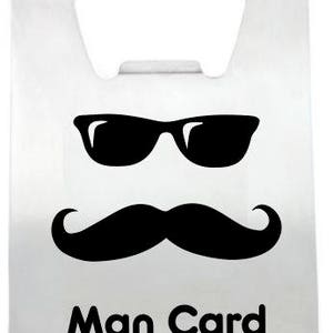 6 Personalized Stainless Steel Man Card Credit Card Bottle Opener engraved bottle opener groomsman gift, personalized bachelor party favor image 2