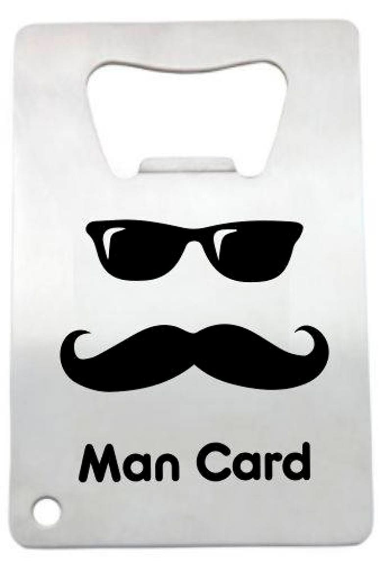 6 Personalized Stainless Steel Man Card Credit Card Bottle Opener engraved bottle opener groomsman gift, personalized bachelor party favor image 2