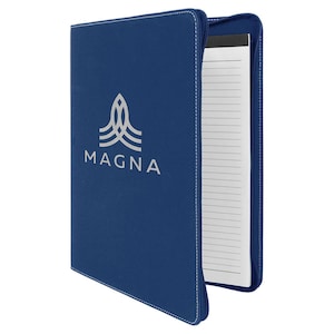 Portafolio personalizado de piel sintética con cremallera- Portafolio profesional grabado con láser - Regalo de graduación - Regalo grabado con logotipo corporativo