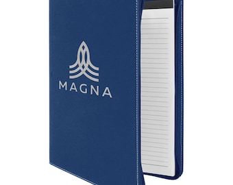 Personalized Faux Leather Portfolio with Zipper- Laser Etched Professional Portfolio - Graduation Gift - Corporate Logo Engraved Gift
